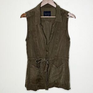 Sanctuary Tencel Dark Green Cargo Vest - Women’s US S